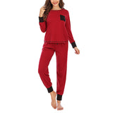 Women's Pajama Set Sleepshirt Long Sleeve Tops Pants Trousers Nightwear Homewear