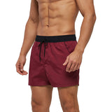 Men Boy Lightweight Elastic Waist Swim Short Trunk,Diving Surfing Beach Bathing Suit Boardshorts Summer Fast Dry Mesh Casual Swim Shorts with Pockets