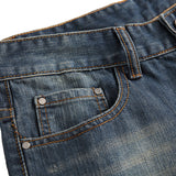 Men Ripped Jeans Straight Skinny Slim Fit Denim Pants Destroyed Frayed Trousers