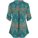 Women Plaid Printed Casual Shirt Blouse Tops Stand Collar Pullover Tunic Zipper