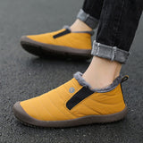 Adult Unisex Solid Color Fall Winter Warm Slip On Anti Slip Round Toe Flat Shoes
