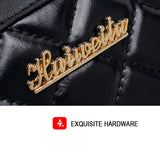Women PU Leather Quilted Shoulder Bag with Chain Strap, Small Purse Crossbody Bag Handbag