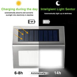 3 LED Solar Powered Stair Light Outdoor Garden Pathway Step Decking Wall Lamp