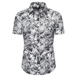Men Short Sleeve Hawaiian Printed Casual Loose Shirts Beach Holiday Button Tops