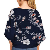 Women's Blouse Half Sleeve Printed Tie Cotton Top Beach Wear Deep V Neck Loose Shirt