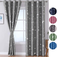 Fashion Curtain 6 Colors Moon Star Blackout Curtains Eyelet Grommet Top Darkening Blockout Curtain For Kids Boy Girl Room