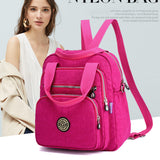 Women Big Capacity Backpack,Nylon Waterproof Knapsack,Lightweight Small Rucksack,Girl Zipper Cross-body Bag,Ladies Shoulder Satchel Bag,Travel Phone Wallet Purse Handbag