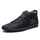 Men's Casual Lace Up Shoes Low Top Breathable Shoes Round Toe Flat Comfortable