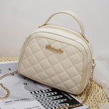 Women PU Leather Quilted Shoulder Bag with Chain Strap, Small Purse Crossbody Bag Handbag