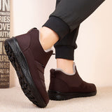 Men Winter Ankle Bootie Anti-Slip Plush Lined Short Boots Slip On Outdoor Shoes