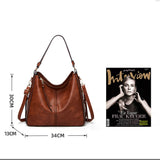 2 Pcs Tote Bags Shoulder Handbags & Purse Wallet for Women, Retro Oil Wax Leather Tote Satchel Bag Crossbody Bags