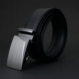 Men's Luxury Genuine Leather Adjustable Belt Ratchet Strap With Automatic Buckle