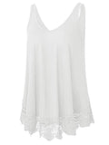 Women's Lace Splicing Tank Tops Sleeveless Casual Loose T-shirt Vest Tops Blouse