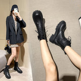 Women's Lace Up&Zip Combat Ankle Boot