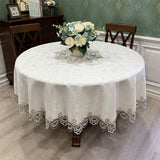 European Style Floral Round Tablecloth Elegant Table Cloth Cover Wedding Decor