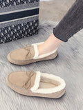 Bowknot Loafers for Women Winter Warm Moccasins Slippers Faux Fur Lined Casual Flat Shoes Indoor & Outdoor