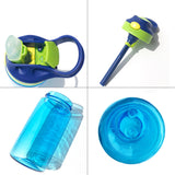 480ml Portable Children Kids Plastic BPA Free Water Bottle With Straw Drinking Cup Sports Bottles Leak Proof
