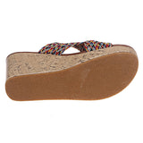 Women Cross Strap Slippers Mules Wedge Anti-Slip Casual Shoes Peep Toe Sandals