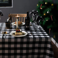 Plaid Table Cloth Cover, Picnic Tablecloth, Cotton Linen Wrinkle Free Rectangle Table Cloth Home Christmas Party Decorative Table Cover