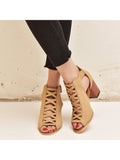 Women's Fashion Peep Toe Sandals Wear-Resisting Hollow Buckles Summer Shoes