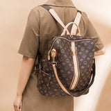 2Pcs Women Shoulders Bag Checkered Backpack Tote Purse Anti-Theft Travel Rucksack School Bag, Best for Mom Wife Girls Gifts