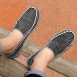 Men's Solid Color Flat Heels Casual Shoes Lightweight Slip On Holiday Round Toe