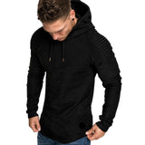 Men's Hooded Striped Long Sleeve Drawstring T-Shirt Pullover Tops Blouse Tunic