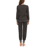 Women's Pajama Set Sleepshirt Long Sleeve Tops Pants Trousers Nightwear Homewear