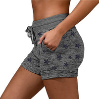 Women Yoga Shorts Elastic Waist Summer Beach Casual Drawstring Fitness Hot Pants