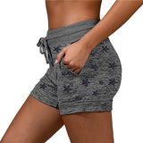 Women Yoga Shorts Elastic Waist Summer Beach Casual Drawstring Fitness Hot Pants