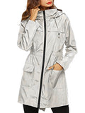 Women Waterproof Coat Jacket Raincoat Hooded Zipper Overcoat Windbreaker Outwear