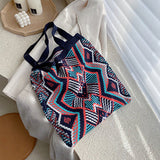 Women Boho Knitted Woven Shoulder Bag Ladies Beach Tote Large Handbag Messenger