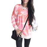 Women Long Sleeve Camouflage Pullover T-Shirt Loose Jumper Tops Sweatshirt Tunic