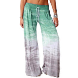 Women Casual Loose Gradient Printed Wide Leg Trouser Yoga Sport Pants Drawstring
