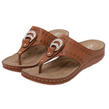 Women Open Toe Slippers Beach Sandals Flip Flops Thong Mules Wedge Casual Shoes