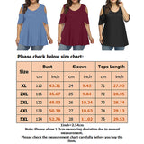 Women Plus Size Off Shoulder Tops Casual Loose T-Shirt Blouse Pullover Tunic Tee