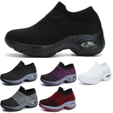Women's Sock Sneakers Mesh Air Cushion Platform Walking Slip on Shoes Size 4.5-10