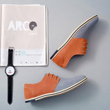 Men's Oxfords Lace Up Casual Boat Shoes Genuine Leather Shoes Breathable Loafers