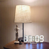 Modern LED Digital Clock 3D LED Night Light Digital Wall Clock Desk Alarm Clock Wake Up Digital Clock with Temperature Display, Snooze