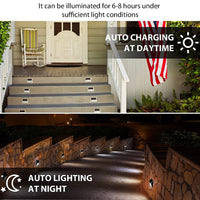 3 LED Solar Powered Stair Light Outdoor Garden Pathway Step Decking Wall Lamp