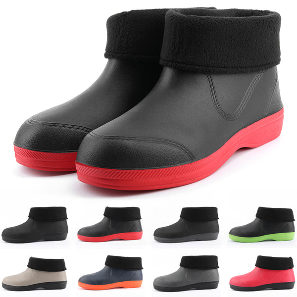 Womens Mens Waterproof Rain Boots Garden Work Slip On Ankle Booties Non Slip House Shoes
