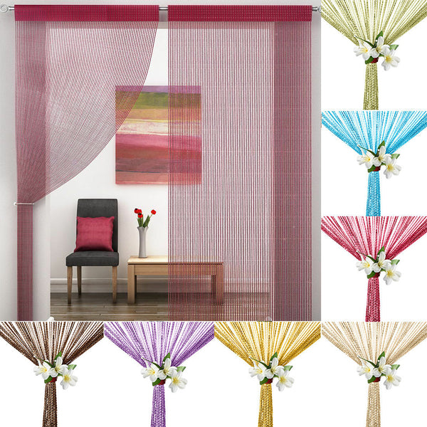 HANGING BEADED CURTAIN STRING DOOR WINDOW CURTAINS TASSEL FLY SCREEN PANEL