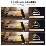 USB Rechargeable Clip On Book Light Bookmark Reading Light Brightness Adjustable