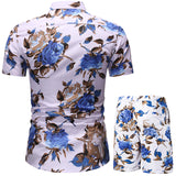 Men Hawaiian Short Sleeve Shirt Shorts Set Casual Beach Holiday Suit Loungewear