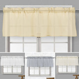 Voile Sheer Window Toppers Valances Semi-Sheer Rod Pocket Curtain Panel Home Kitchen Cafe Small Window Drapes Decor, 1Pcs, 52x18"