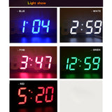 Modern LED Digital Clock 3D LED Night Light Digital Wall Clock Desk Alarm Clock Wake Up Digital Clock with Temperature Display, Snooze