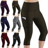 Women's Capri Yoga Pants High Waist Leggings Cropped Pocket Fitness Sports Gym