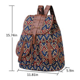 Women Vintage Backpack Handmade Knit Travel School Shoulder Bag Satchel Rucksack