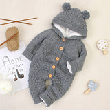 Baby Romper Knitted Toddler Jumpsuit Cute Playsuit Hoodie Boys Girls Keep Warm