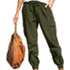 Women Plus Size Casual Cargo Pants Sports Jogging Trousers Elastic Waist Slacks